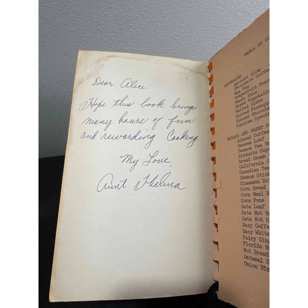 Vintage 1958 Treasures Old & New Cookbook S.F.V. Womens Committee Spiral Bound